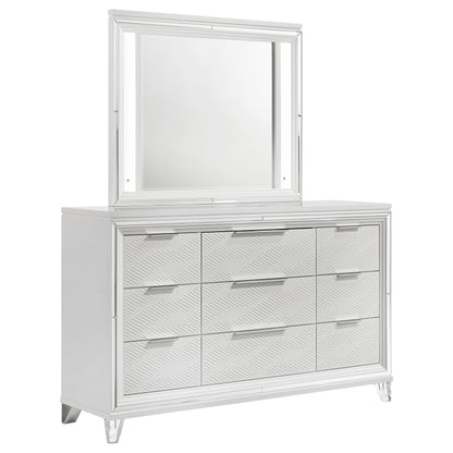 Browning 9-drawer Dresser and LED Mirror WhiteWhite
