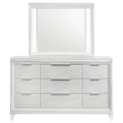 Browning 9-drawer Dresser and LED Mirror WhiteWhite