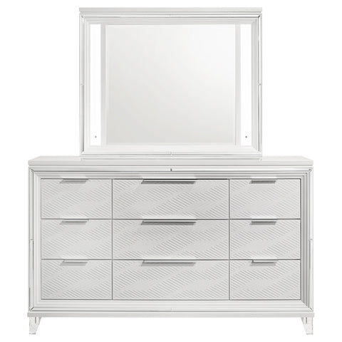 Browning 9-drawer Dresser and LED Mirror WhiteWhite
