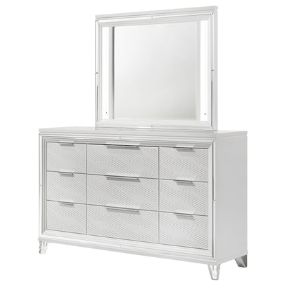 Browning 9-drawer Dresser and LED Mirror WhiteWhite