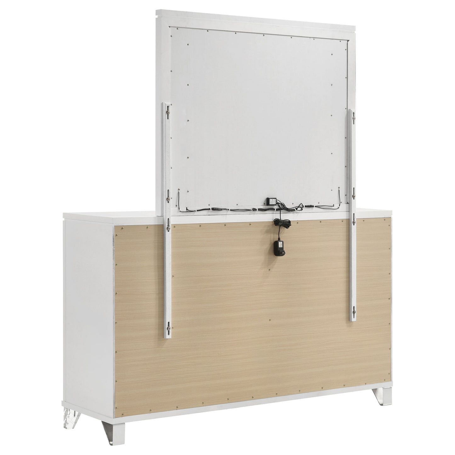 browning 9-drawer dresser and led mirror whitewhite