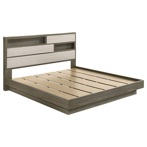 Keese 4-piece Eastern King Bedroom Set Grey OakGrey Oak/Almond