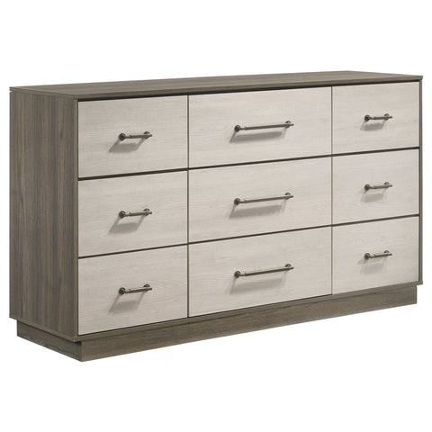 Keese 4-piece Eastern King Bedroom Set Grey OakGrey Oak/Almond