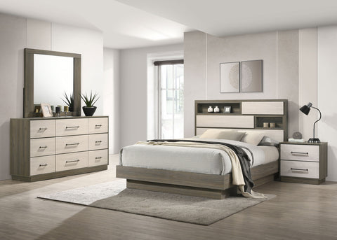 Keese 4-piece California King Bedroom Set Grey OakGrey Oak/Almond