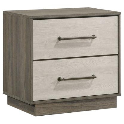 Keese 2-drawer Nightstand Bedside Table Grey OakGrey Oak/Almond
