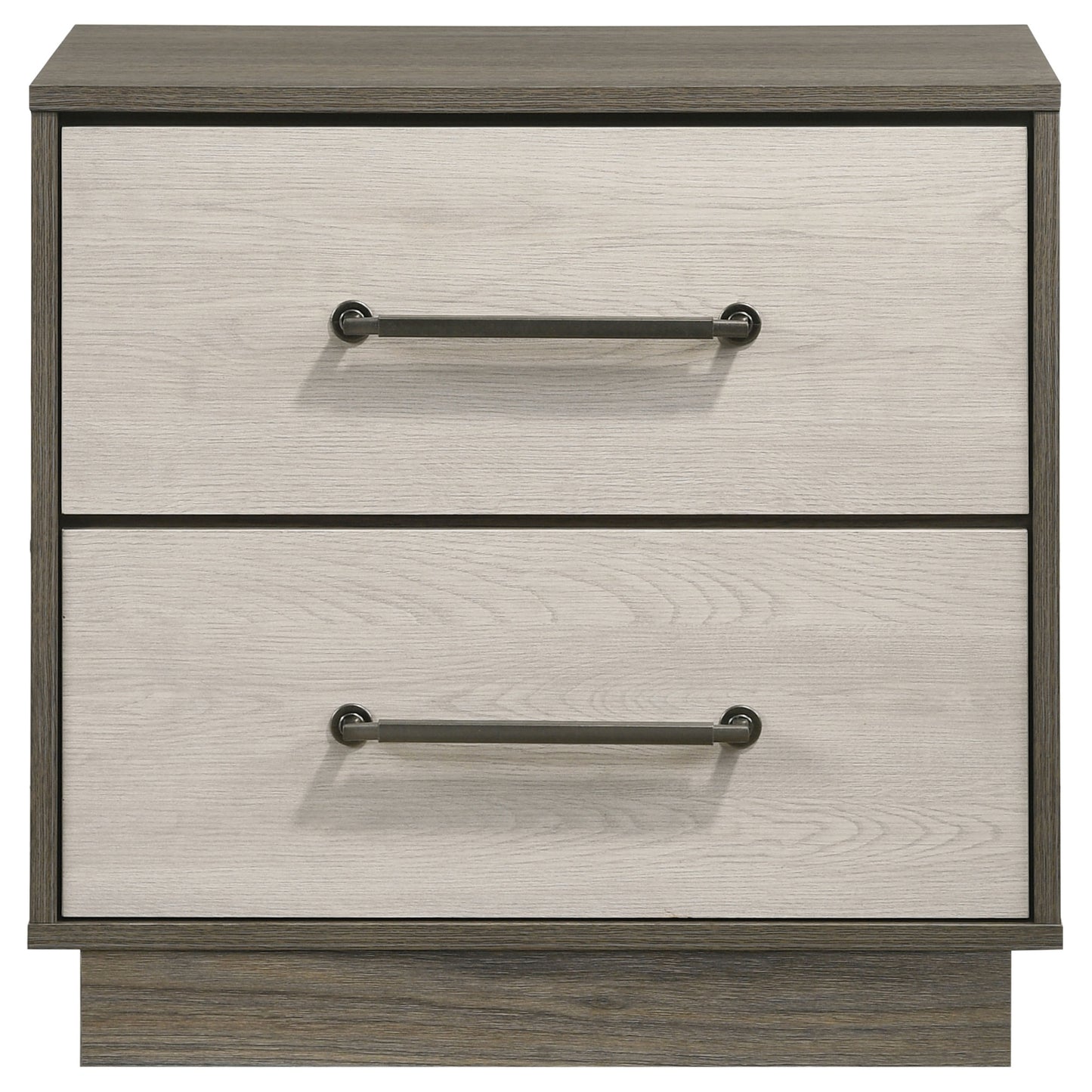 keese 2-drawer nightstand bedside table grey oakgrey oak/almond