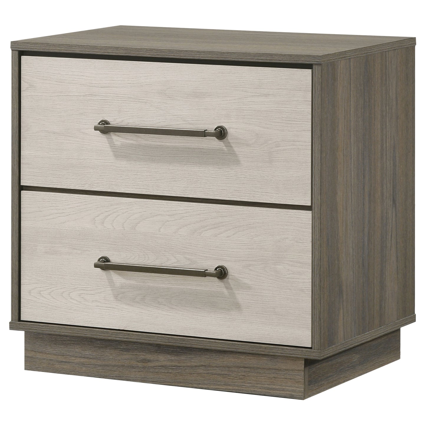 keese 2-drawer nightstand bedside table grey oakgrey oak/almond