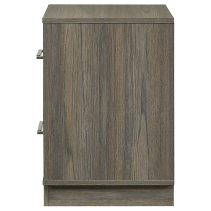 Keese 2-drawer Nightstand Bedside Table Grey OakGrey Oak/Almond