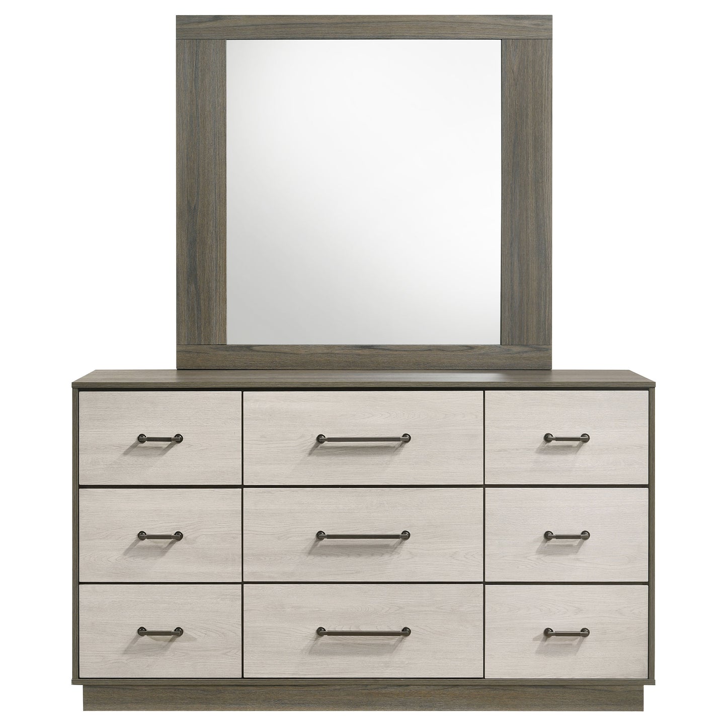 keese 9-drawer dresser with mirror grey oakgrey oak/almond