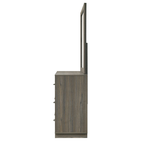 Keese 9-drawer Dresser with Mirror Grey OakGrey Oak/Almond