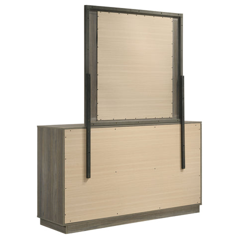 Keese 9-drawer Dresser with Mirror Grey OakGrey Oak/Almond