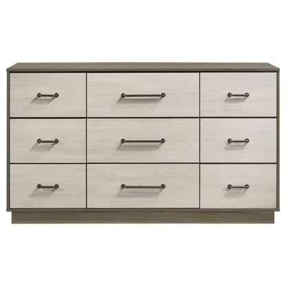 Keese 9-drawer Dresser Grey OakGrey Oak/Almond