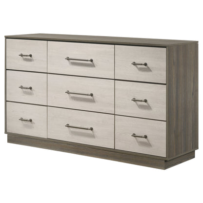 Keese 9-drawer Dresser Grey OakGrey Oak/Almond