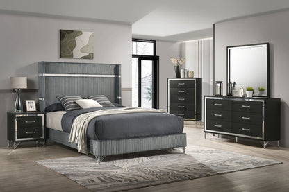 Jocelyn 5-piece Eastern King Bedroom Set Grey and BlackGrey / Black