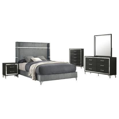 Jocelyn 5-piece Eastern King Bedroom Set Grey and BlackGrey / Black