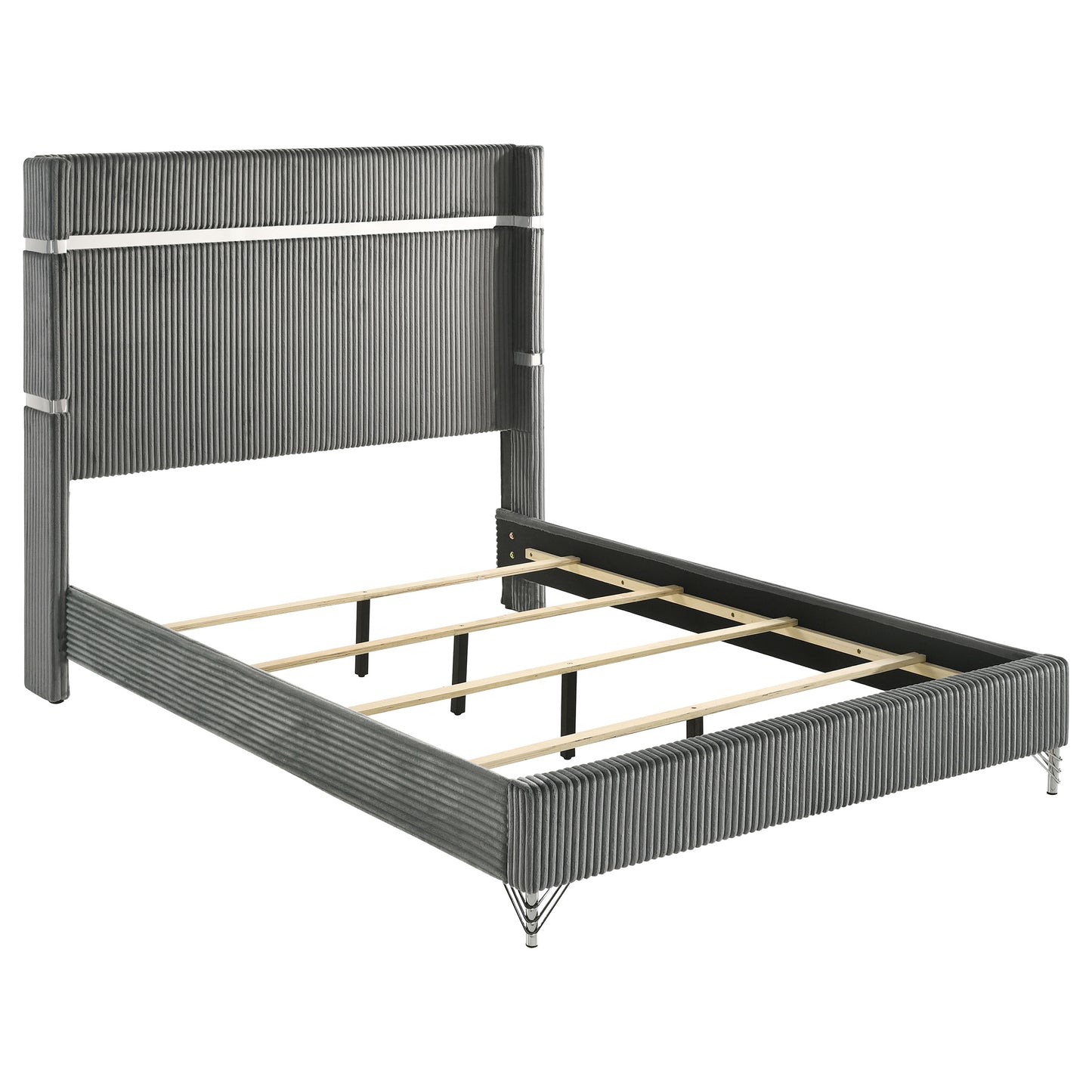 jocelyn 5-piece eastern king bedroom set grey and blackgrey / black