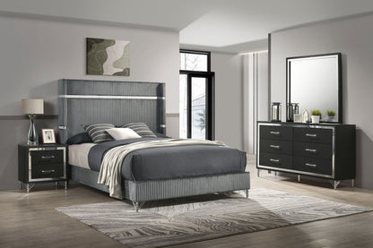 Jocelyn 4-piece Queen Bedroom Set Grey and BlackGrey / Black