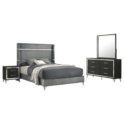 Jocelyn 4-piece Queen Bedroom Set Grey and BlackGrey / Black