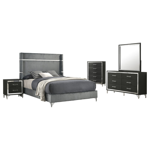 Jocelyn 5-piece Queen Bedroom Set Grey and BlackGrey / Black