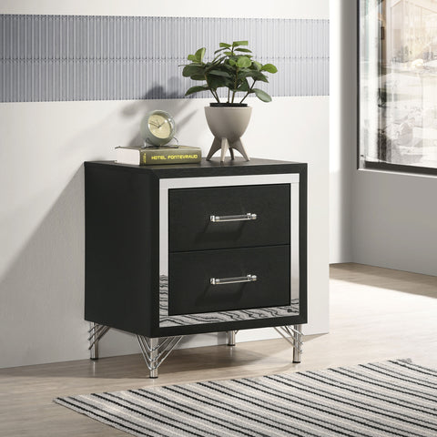 Jocelyn 2-drawer Nightstand Bedside Table BlackBlack