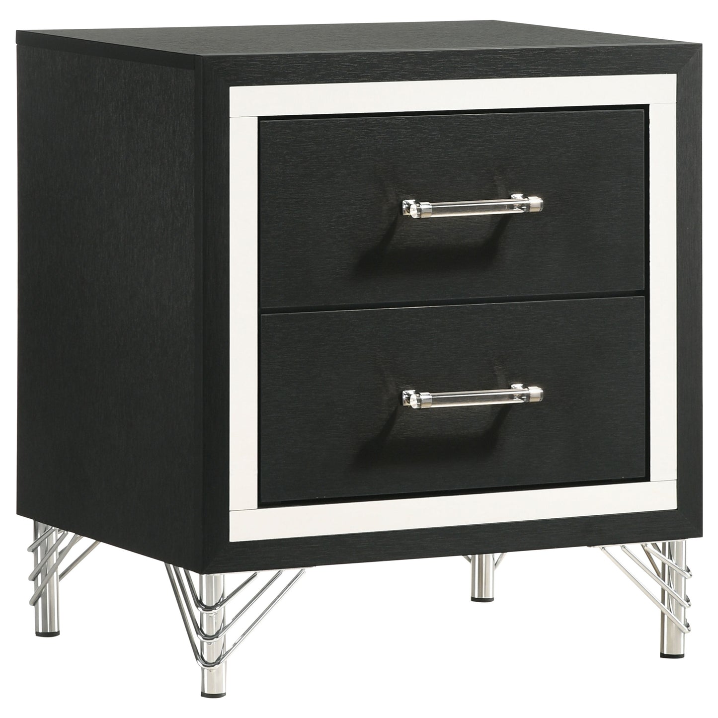jocelyn 2-drawer nightstand bedside table blackblack