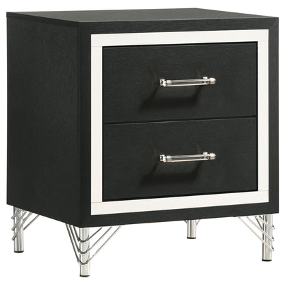 Jocelyn 2-drawer Nightstand Bedside Table BlackBlack