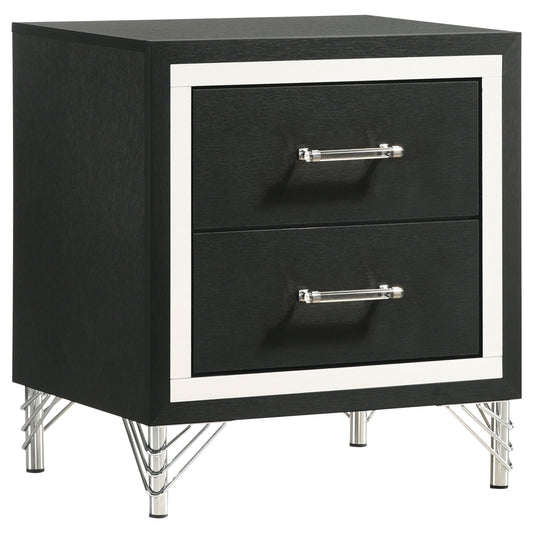 Jocelyn 2-drawer Nightstand Bedside Table BlackBlack