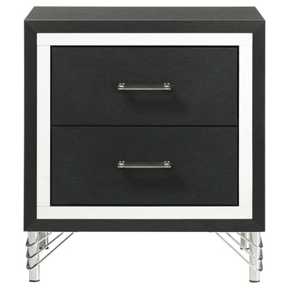 Jocelyn 2-drawer Nightstand Bedside Table BlackBlack