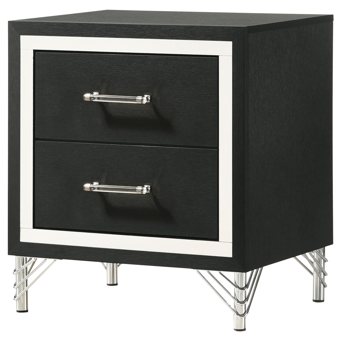 jocelyn 2-drawer nightstand bedside table blackblack