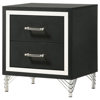 Jocelyn 2-drawer Nightstand Bedside Table BlackBlack