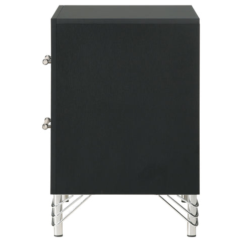 Jocelyn 2-drawer Nightstand Bedside Table BlackBlack