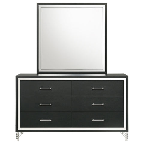 Jocelyn 6-drawer Dresser and Mirror BlackBlack