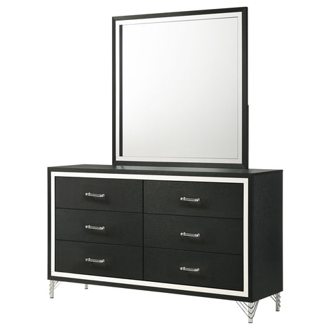 Jocelyn 6-drawer Dresser and Mirror BlackBlack