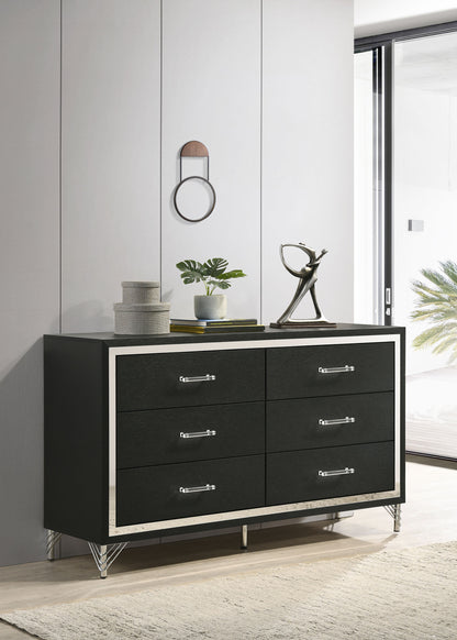 Jocelyn 6-drawer Dresser Cabinet BlackBlack