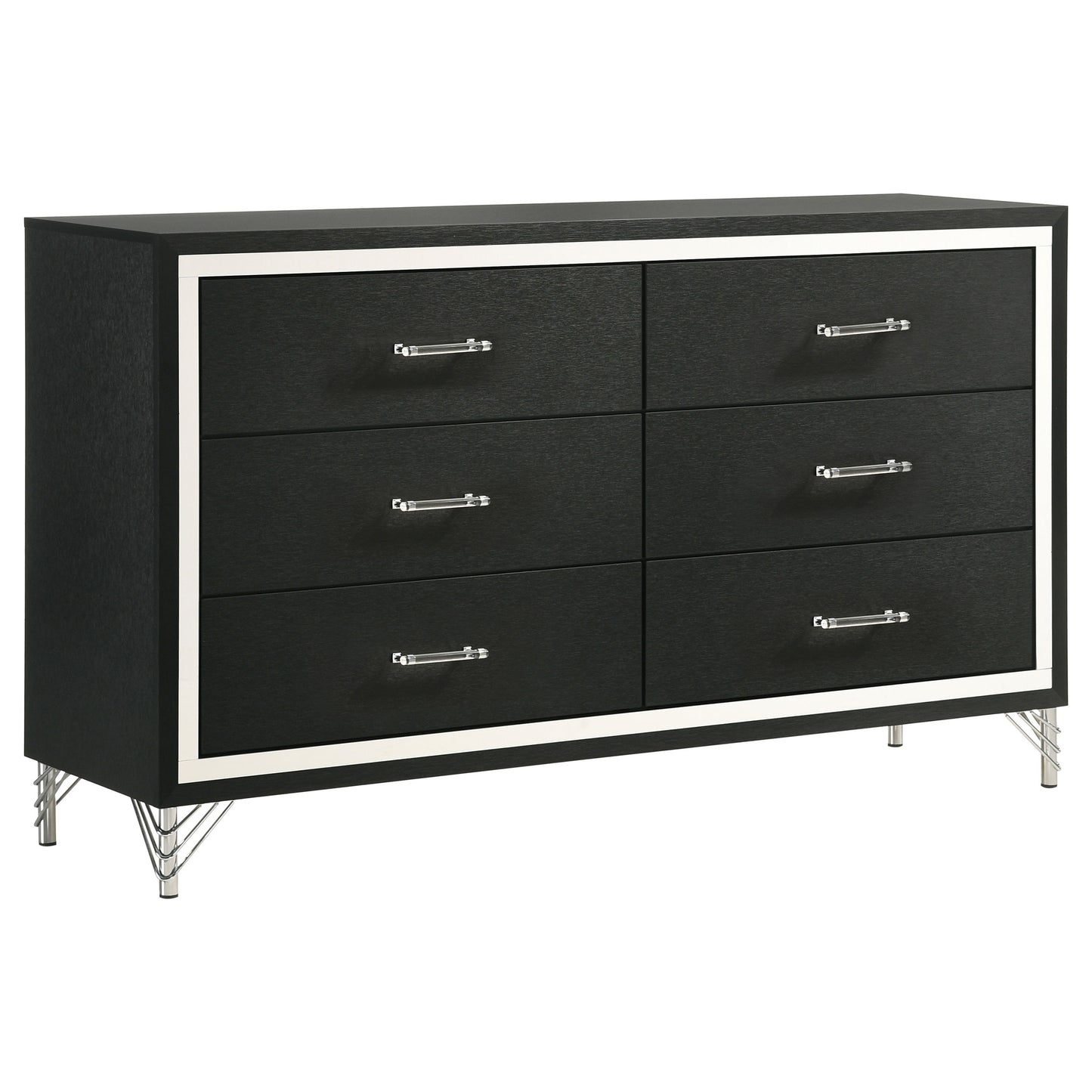 jocelyn 6-drawer dresser cabinet blackblack