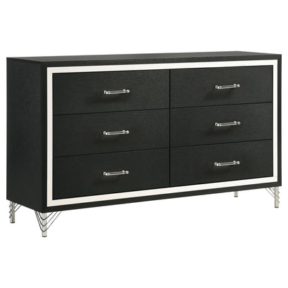 Jocelyn 6-drawer Dresser Cabinet BlackBlack