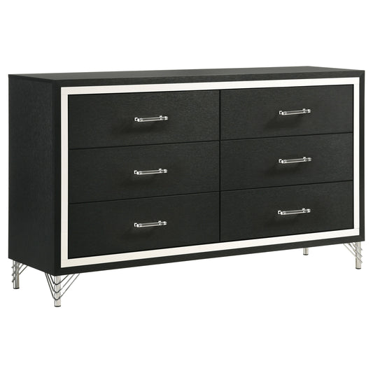 Jocelyn 6-drawer Dresser Cabinet BlackBlack