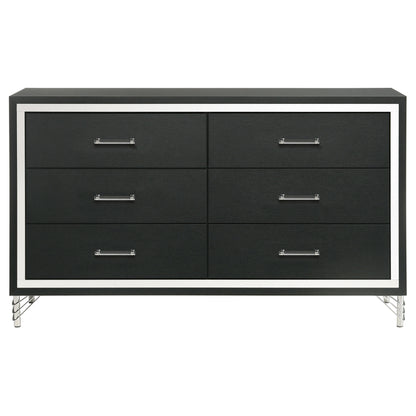 Jocelyn 6-drawer Dresser Cabinet BlackBlack