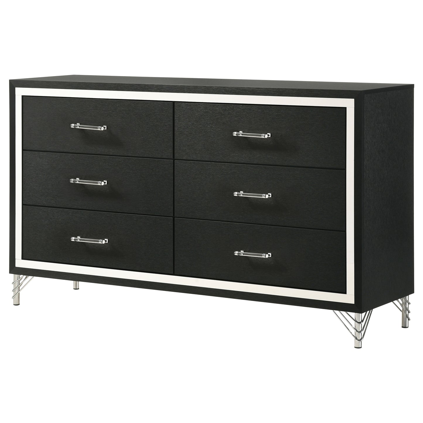 jocelyn 6-drawer dresser cabinet blackblack