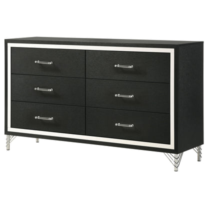 Jocelyn 6-drawer Dresser Cabinet BlackBlack