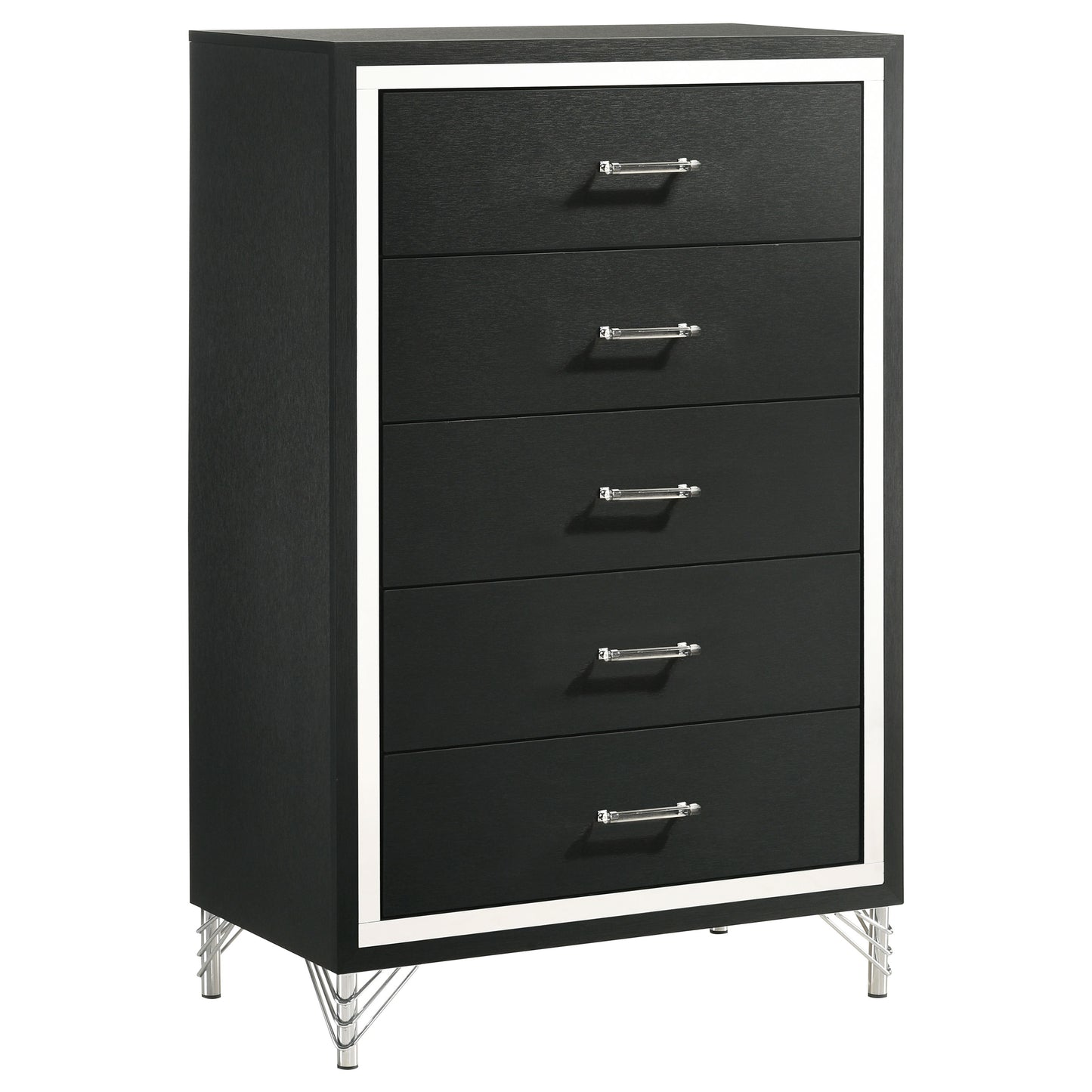 jocelyn 5-drawer bedroom chest of drawers blackblack