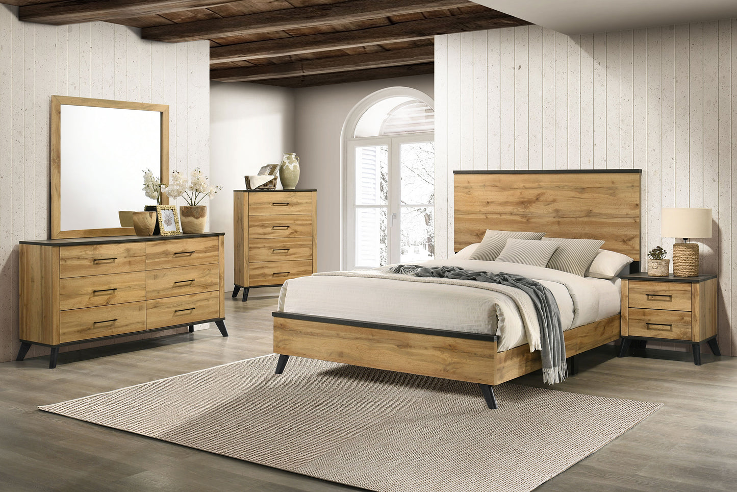 sedona 5-piece full bedroom set natural pineweathered brown / natural pine
