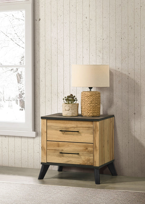 Sedona 2-drawer Nightstand Bedside Table Natural PineWeathered Brown / Natural Pine