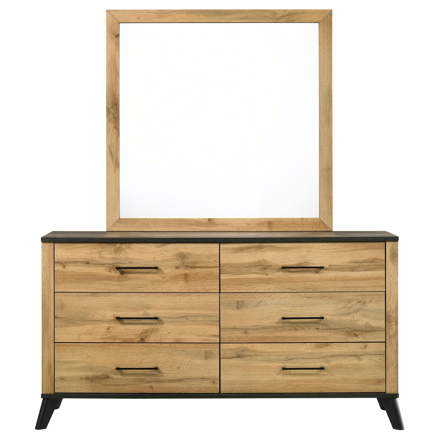sedona 6-drawer dresser and mirror natural pineweathered brown / natural pine