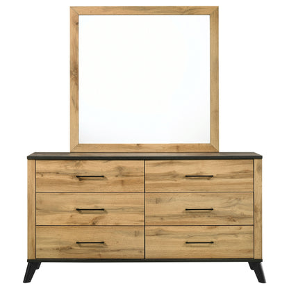 Sedona 6-drawer Dresser and Mirror Natural PineWeathered Brown / Natural Pine