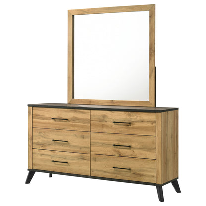 Sedona 6-drawer Dresser and Mirror Natural PineWeathered Brown / Natural Pine