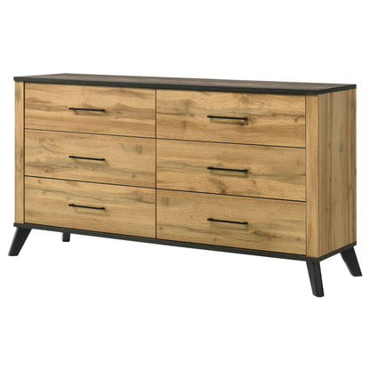 Sedona 6-drawer Dresser Cabinet Natural PineWeathered Brown / Natural Pine