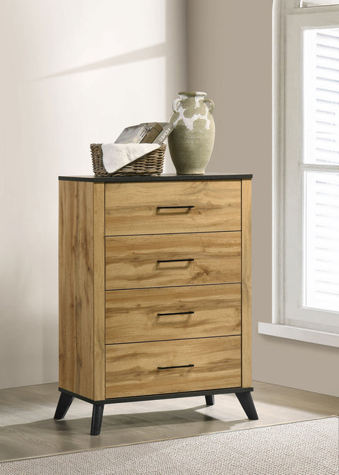 Sedona 4-drawer Bedroom Chest of Drawers Natural PineWeathered Brown / Natural Pine