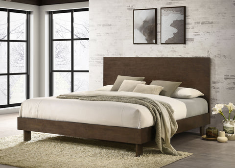 Valna 48-inch Eastern King Platform Panel Bed Warm BrownWarm Brown