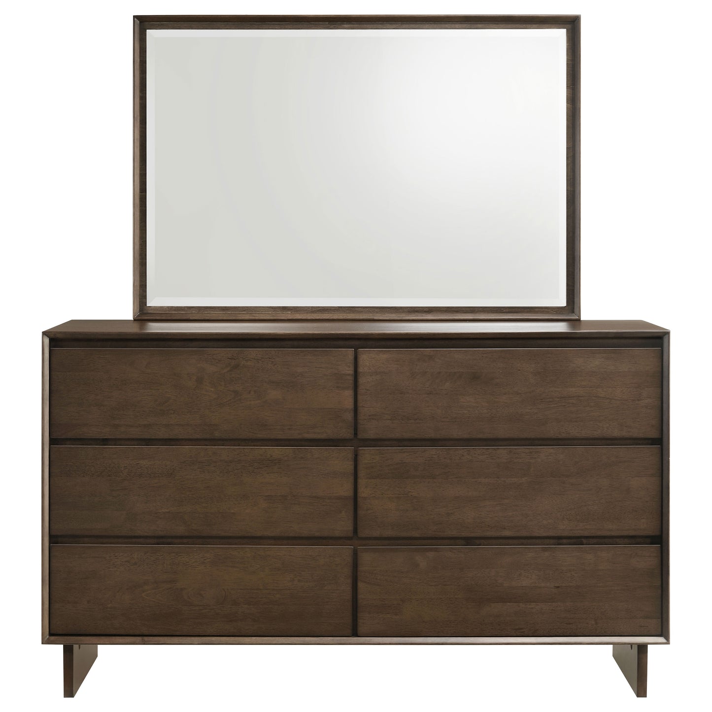 valna 6-drawer dresser and mirror warm brownwarm brown